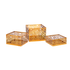 Makrey Stainless Steel Hexagon Cut-Work Square Riser Set of 3 – Rose Gold