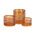 Makrey Stainless Steel Round Cut-Work Riser Set of 3 – Rose Gold Elevation