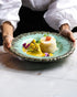 Ceramic Pasta Plate Broken Edge – Green Glaze