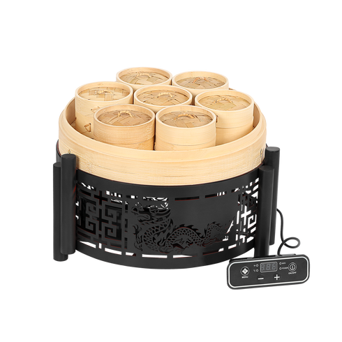 Makrey DimSum Station 21" (Dragon) w/Induction/ Inserts (Blk/Red)