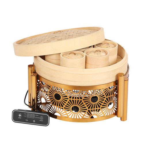 Makrey DimSum Station 14" (HEXA Cutting) w/Induction/ Inserts (Gold)