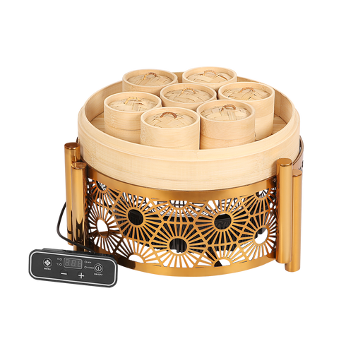 Makrey DimSum Station 14" (HEXA Cutting) w/Induction/ Inserts (Gold)