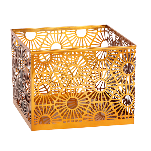 Makrey Stainless Steel Hexagon Cut-Work Square Riser Set of 3 – Rose Gold
