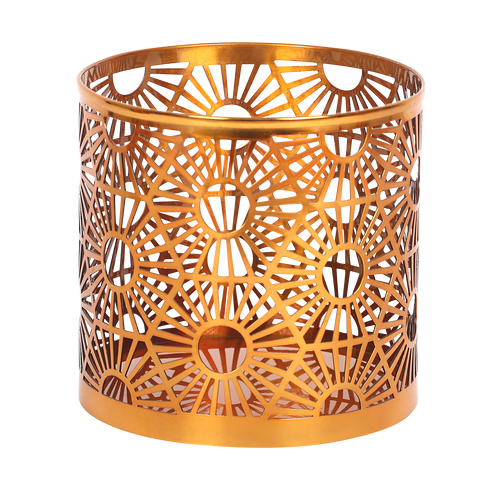 Makrey Stainless Steel Hexagon Cut Round Riser Set of 3 – Rose Gold Elevation