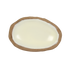 Makrey Red Clay Stone Bowl – Oval Flat 9" | Ivory Matt Glaze | Handcrafted Organic-Edge Ceramic Serving Plate | Bread, Appetizer & Sharing Platter for Restaurant & Home Dining