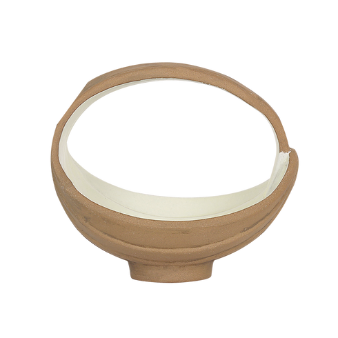 Makrey Red Clay Bag-Shape Bowl – 6" | Ivory Matt Glazed Interior | Handcrafted Ribbed Stoneware | Sculptural Footed Serving Bowl for Curry, Snacks & Statement Table Styling