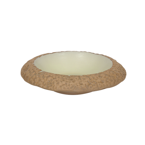 Makrey Red Clay Bowl – 7" Wide Textured Collar Rim | Ivory Matt Glazed Interior | Handcrafted Stoneware | 300ML | Pasta, Salad & Snack Serving Bowl for Home & Restaurant