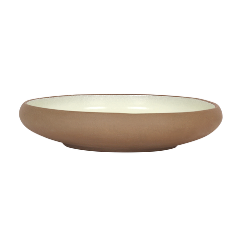 Makrey Red Clay Rounded Bowl – 8" | Ivory Matt Glaze | Handcrafted Ceramic Stoneware | 500ML | Salad, Pasta & Family-Style Serving Bowl for Home & Restaurant