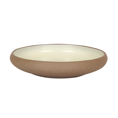 Makrey Red Clay Rounded Bowl – 8" | Ivory Matt Glaze | Handcrafted Ceramic Stoneware | 500ML | Salad, Pasta & Family-Style Serving Bowl for Home & Restaurant