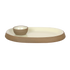 Makrey Red Clay Oblong Platter with Attached Dip Bowl – 10" Collar Rim | Ivory Matt Glaze | Handcrafted Ceramic Serving Set | Appetizer, Chaat & Dip Platter for Restaurant & Home Dining