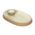 Makrey Red Clay Oblong Platter with Attached Dip Bowl – 10" Collar Rim | Ivory Matt Glaze | Handcrafted Ceramic Serving Set | Appetizer, Chaat & Dip Platter for Restaurant & Home Dining