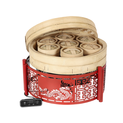 Makrey DimSum Station 21" (Dragon) w/Induction/ Inserts (Blk/Red)