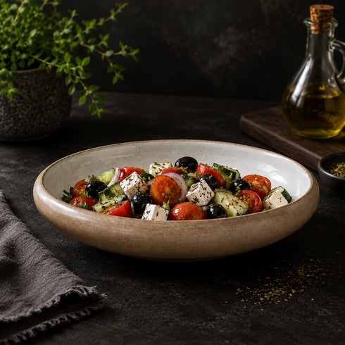 Red Clay Bowl 8" (Rounded) 550ml (Inside White Dot Studio)