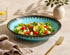 Makrey Ceramic Shallow Bowl 10.5" Hammered Green Glaze