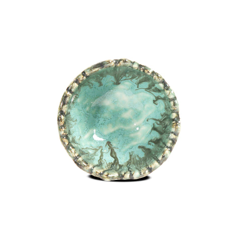 Cer. Stone Plate TRIANGLE 10" (Green Flw Studio)