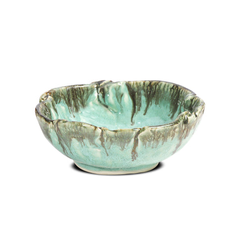 Ceramic Wavy Bowl Green Glaze – 5"/7" Sizes