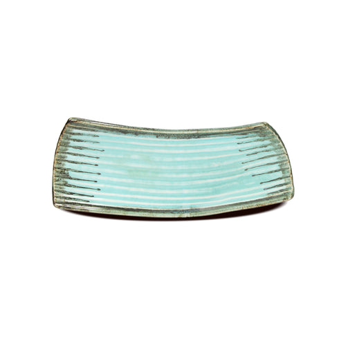 Ceramic Platter (Raised-Edge) Fluted (Green Flw Studio)