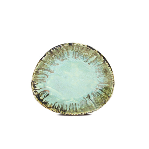 Cer. Stone Plate TRIANGLE 10" (Green Flw Studio)