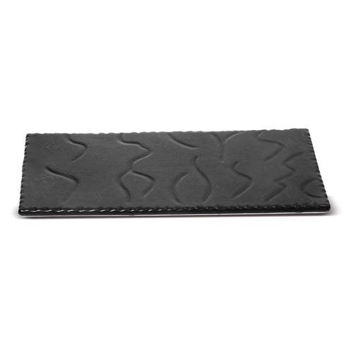 Ceramic Stone Slate Tile 12x6" Black Matt Finish