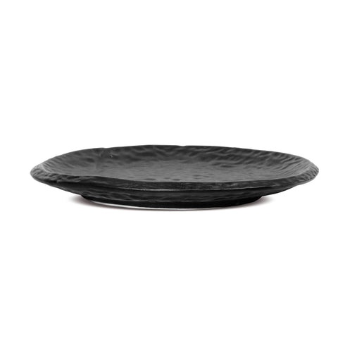 Ceramic Stone Dinner Plate 7.5" 12" Diplomat Black Matt