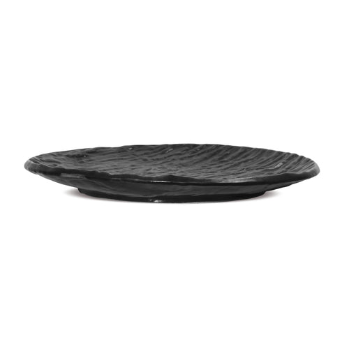 Ceramic Stoneware Dinner Plate - Urmi Emboss Black Matt Finish Tableware & Crockery Set (9", 10", 11")