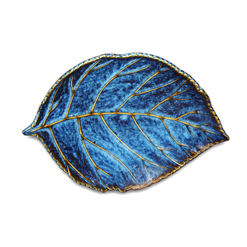 Ceramic Leaf Platter Set – 6", 9", 11" & 13" | Handcrafted Stoneware Leaf-Shaped Serving Tray for Dining & Décor