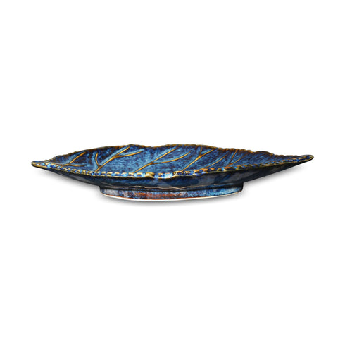 Ceramic Leaf Platter Set – 6", 9", 11" & 13" | Handcrafted Stoneware Leaf-Shaped Serving Tray for Dining & Décor