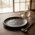 Ceramic Stone Dinner Plate 7.5" 12" Diplomat Black Matt
