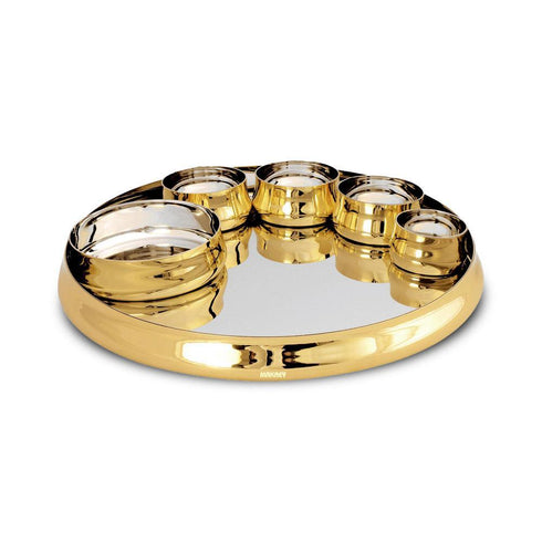 Brass/ss Thali Set CURVED
