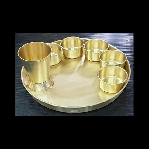 Brass Thali Set MATT