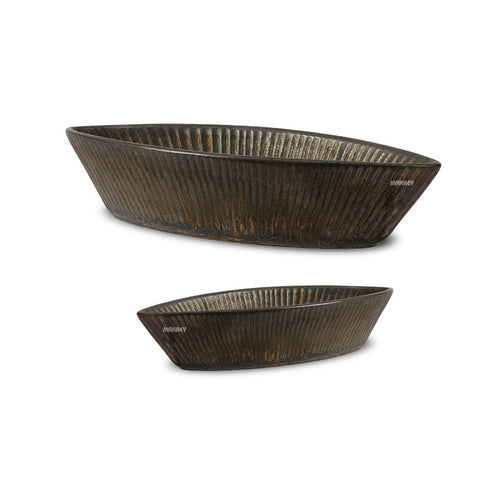 Ceramic Pointed Boat Metallic