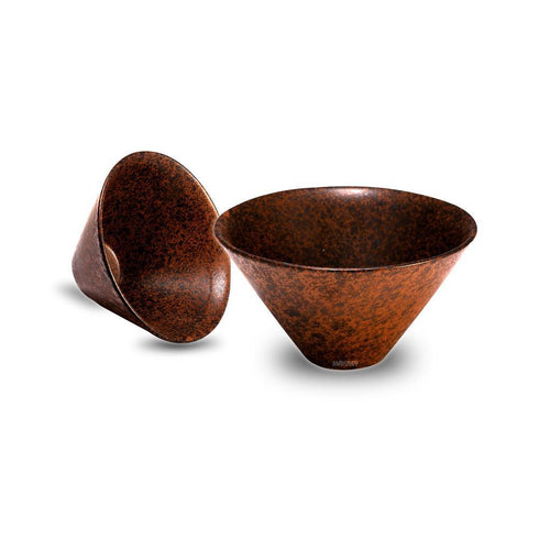 Ceramic Portion Cone Bowl Copper Antique