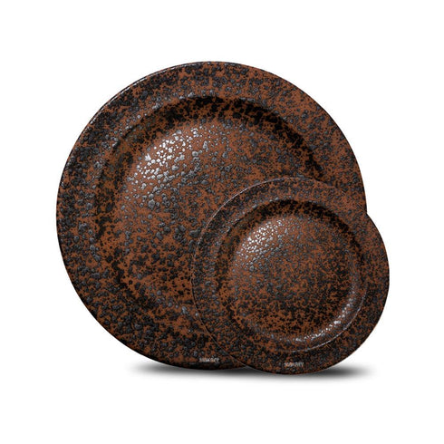 Ceramic Dinner Qtr Plates Georgen Copper Antique