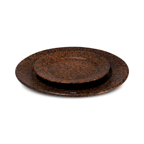 Ceramic Dinner Qtr Plates Georgen Rippled Copper Antique