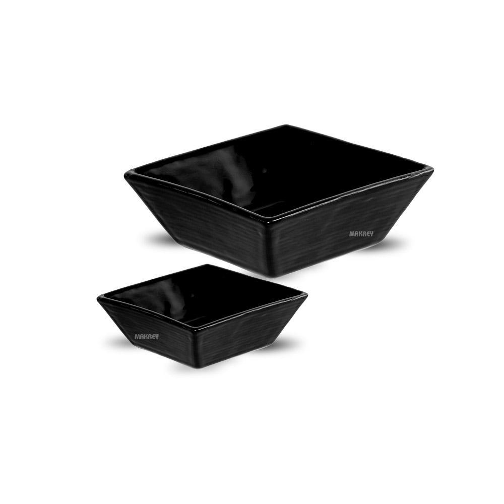 Ceramic Portion Bowl SQ Blk Shiny Makrey