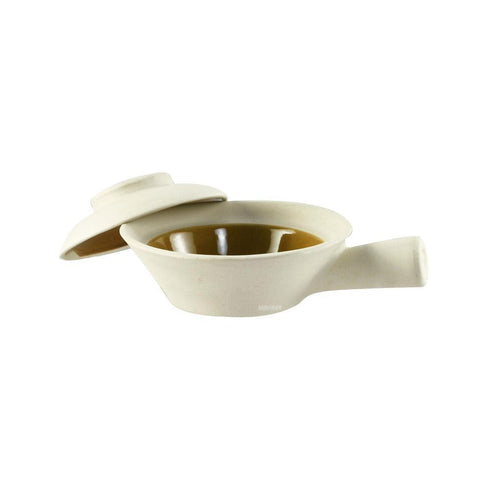 Ceramic Clay Pot w-Lid/Hdl (Low Ht) Unglazed/Lw