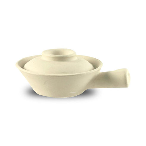 Ceramic Clay Pot w-Lid/Hdl (Low Ht) Unglazed/Lw