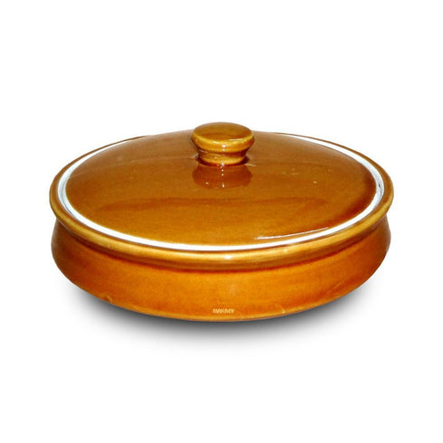 Ceramic Biryani Handi Shallow Dampukht w/Lid Honey