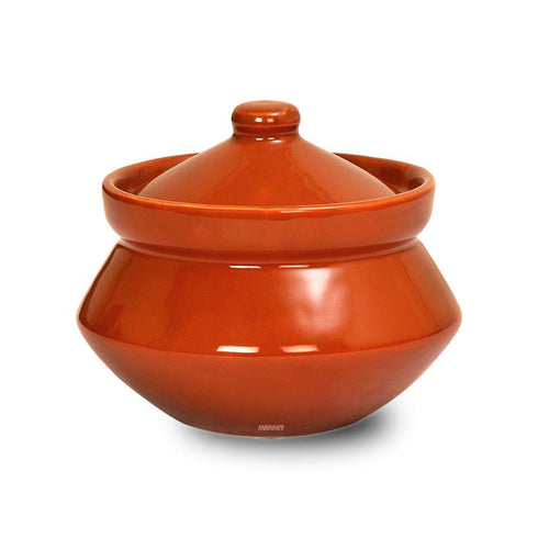 Ceramic Biryani Handi Maurya w/Lid Brown Dip