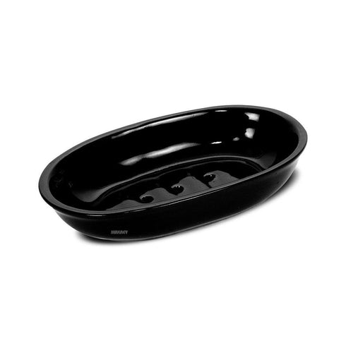 Ceramic Soap Dish Oval Blk