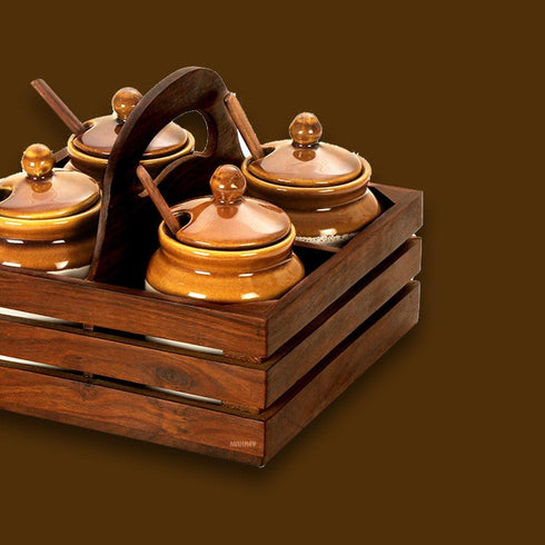 Ceramic Martaban 4" Pickle Set (4n1) SQ