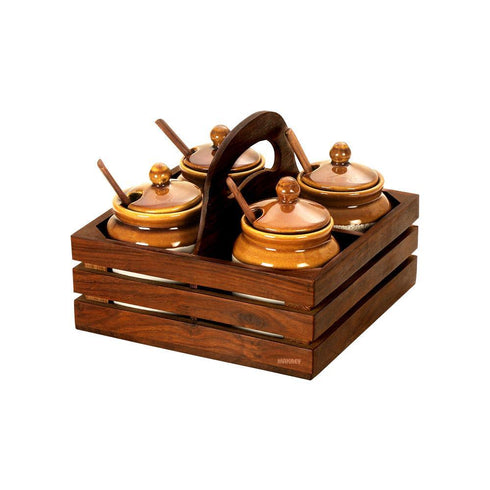 Ceramic Martaban 4" Pickle Set (4n1) SQ