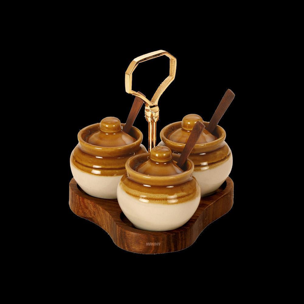 Ceramic Star Matki Martaban 2.5" Pickle Set