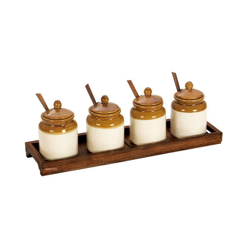 Ceramic Martaban 4" Pickle Set (4n1) RECT