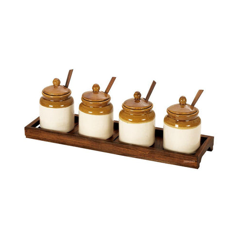 Ceramic Martaban 4" Pickle Set (4n1) RECT
