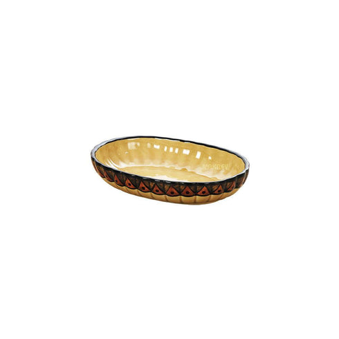 Ceramic Dessert Dish Oval Fluted