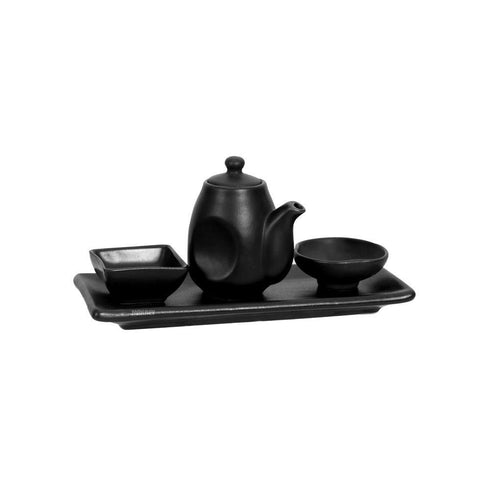 Ceramic Condiment Sauce Set Blk Matt