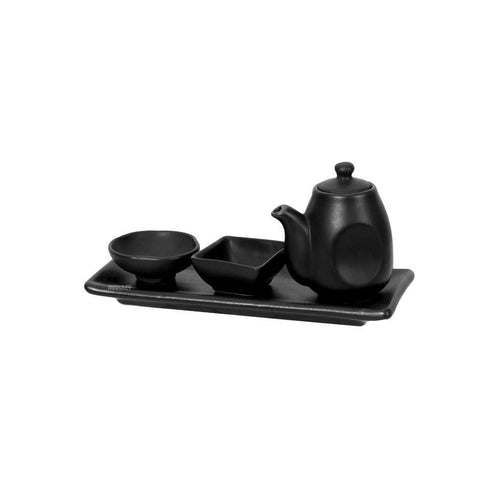 Ceramic Condiment Sauce Set Blk Matt