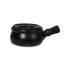 Ceramic French Onion Soup Bowl w/Hdl/Dip Cover CURVED Blk Matt