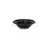 Ceramic French Onion Soup Bowl w/Hdl/Dip Cover CURVED Blk Matt